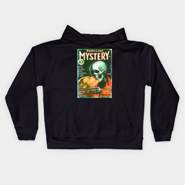 Thrilling Mystery cover for Feb Kids Hoodie by Psychosis Media